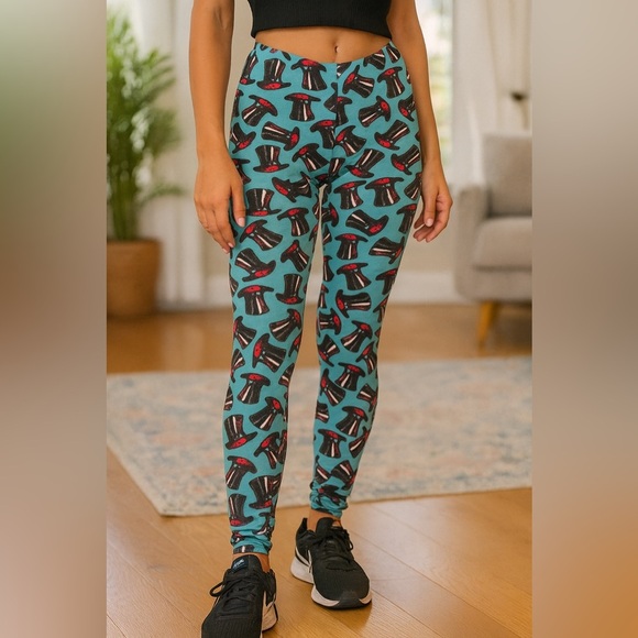 Lularoe Americana Uncle sam’s Top hat leggings TC - Picture 1 of 4